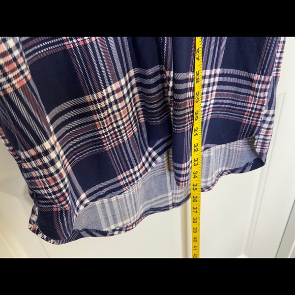 Plaid tie front tunic dress with elastic waist - Picture 2 of 16